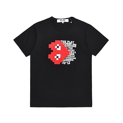 Comme De Garcons Play New Mosaic Love Letter Printed T-Shirt Black